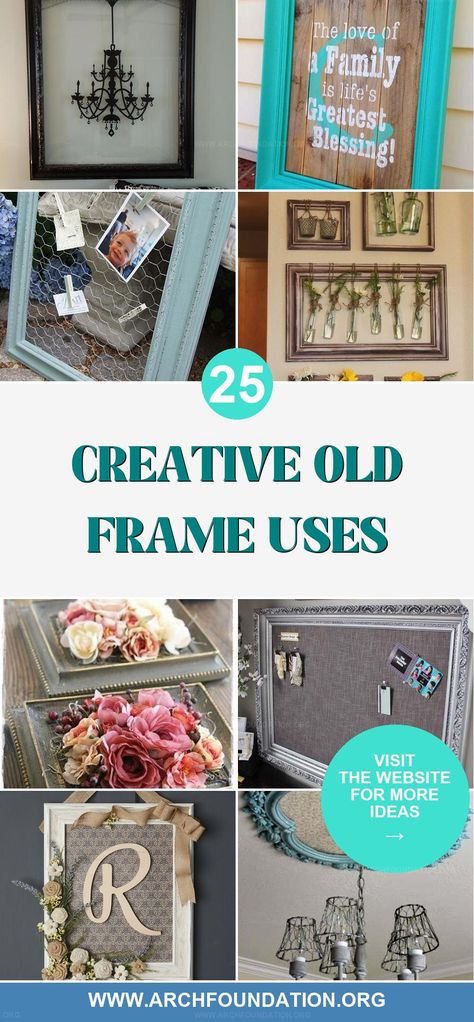 Creative ways to use old picture frames add new life to forgotten decor with amazing ideas. Explore inspiring projects to repurpose frames into unique home accents. Uses For Old Picture Frames Diy Projects, Rustic Shadow Box Ideas Diy, Recycled Photo Frames, Things To Do With Old Picture Frames, Shabby Chic Frames Ideas, What To Do With Old Photo Frames, Diy Crafts Using Old Picture Frames, Shabby Chic Picture Frames Diy, Repurpose Frames Creative Ideas