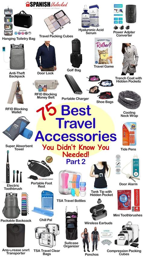 You'll love these must-have travel accessories! These travel essentials will definitely make your trip so much more comfortable. Don't forget to put them on your packing list or at least check them out to see if you already have them. You will want to pack these travel gadgets for international travel. This is a list of the Best Travel Accessories for international travel.  #traveltipspacking  #traveltips #travel #packinglist #packingtips #packing Gadgets Techniques, Gadget Tecnologici, Accessories List, Must Have Travel Accessories, Unique Travel Gifts, Restaurants In Paris, Best Travel Gifts, Inspector Gadget, Best Travel Accessories