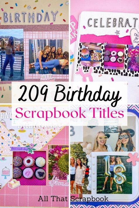 birthday titles Birthday Scrapbook Pages, Boyfriend Scrapbook, Scrapbook Party, Scrapbook Design Layout, Title Ideas, Family History Book, Scrapbook Pictures, Scrapbooking Layouts Baby, Scrapbook Titles