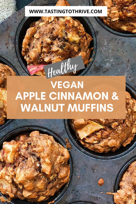 This Apple Cinnamon & Walnut Vegan Muffin Recipe is going to be your new favorite breakfast, snack or dessert recipe!  I have a confession. Pumpkin spice isn’t my favorite fall flavor… Apple cinnamon is. I know that may come as...Read More Vegan Muffin Recipe, Vegan Apple Muffins, Vegan Muffin, Chocolate Chip Muffin Recipe, Vegan Pantry, Walnut Muffins, Perfect Healthy Breakfast, Vegan Holiday Recipes, Vegan Muffins