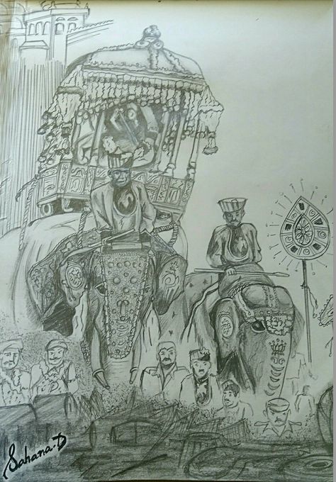 #Mysurudasara # 🙏🐘🙏😍😍#Mysore Dasara Drawing, Mysore Dasara, Pencil Sketches Easy, Elephant Images, Acrylic Pouring Art, Doodle Art Designs, Pouring Art, Sketches Easy, Spring Aesthetic