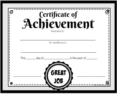 Certificate Of Achievement Design, Certificate Of Achievement Template Free, Certificate Templates For Kids, School Award Certificates, Preschool Certificates, Free Printable Certificate Templates, Positive Cards, Certificate Maker, Completion Certificate