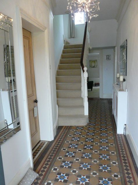 My Hallway - minton tiled flooring victorian Tiles Hallway, Victorian Hallway Tiles, Minton Tiles, Hall Tiles, Victorian House Interiors, Victorian Hallway, Hall Wallpaper, Victorian Floor Tiles, Hall Flooring