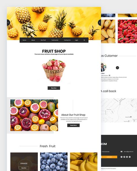 Ninom – Free Fruit Shop HTML Template is an e-commerce Shop HTML template ideal for fruit or vegetable market, shopping, grocery, food, wholesale market, and similar other business websites. Fresh Moodboard, Free Ecommerce Website, Organic Food Shop, Vegetable Market, Food Web Design, Fruit Or Vegetable, Movie Site, Psd Website, Ecommerce Website Template