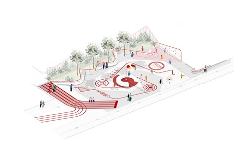 Public Park Design, Arch Diagram, Urban Spaces Design, Playgrounds Architecture, Plaza Design, Urban Playground, Urban Design Graphics, Urban Design Concept, Public Space Design