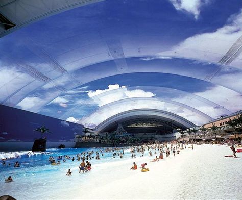 World's largest indoor pool. Amazing! Indoor Beach, Amazing Swimming Pools, Indoor Pools, Fairy Pools, Indoor Waterpark, Samos, Indoor Swimming, Oceans Of The World, Kyushu