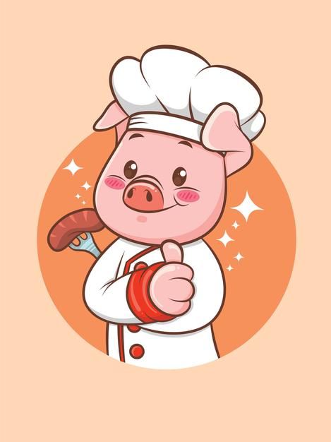 Cow Cartoon Drawing, Sausage Cartoon, Grill Sausage, Pig Sleeping, Sleeping Cartoon, Mascot Illustration, Bbq Pig, Vector Animation, Piggly Wiggly