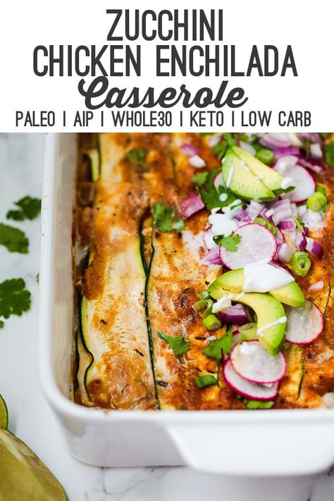 Paleo Salisbury Steak, Zucchini Chicken, Zucchini Enchiladas, Chicken Zucchini Casserole, Paleo Menu, Salisbury Steak Recipes, Paleo Cookbook, Whole30 Keto, Chicken Enchilada Casserole