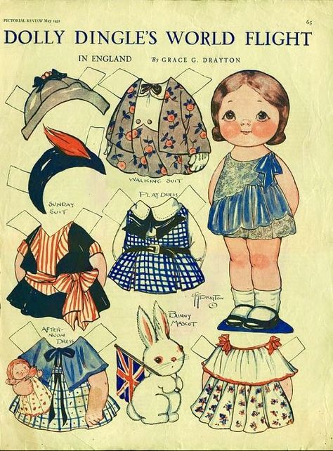 Dolly Dingle, Vintage Kids Fashion, Easter Dolls, Vintage Paper Doll, Popular Clothing, Paper Dolls Book, Paper Dolls Printable, Mini Scrapbook, Vintage Paper Dolls