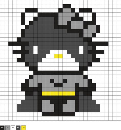 hello kitty perler beads - Google Search Cute Pixel Art Pattern, Cute Pixel Drawing, Kitty Perler Beads, Hello Kitty Perler Beads, Graph Drawings, Pixel Art Hello Kitty, Spiderman Pixel Art, Piskel Art, Graph Paper Drawings