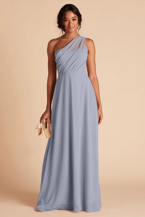 Ice Blue Bridesmaid Dress, White Dresses For Sale, Bridesmaid Dress Chiffon, Goddess Vibes, Lavender Bridesmaid Dresses, Convertible Bridesmaid Dress, One Shoulder Bridesmaid Dresses, One Shoulder Bridesmaid, Dusty Blue Bridesmaid Dresses