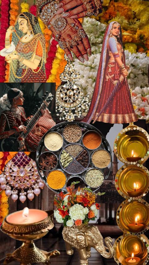 Diwali Mood Board Aesthetic, Mughal Era Mood Board, Navratri Collage, Indian Asthetics, Aesthetic Assignment Ideas, Zine Cover, Letterhead Sample, Mood Board Fashion Inspiration, Indian Culture And Tradition