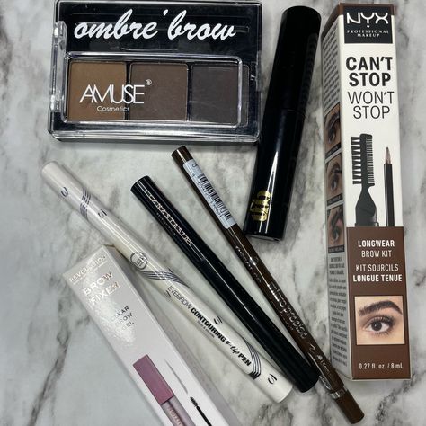 The Ultimate Brow Bundle Includes: Amuse Ombr Brow Palette, Trust Fund Beauty Le Brow Gel, Anastasia Beverly Hills Brow Definer In Medium Brown, Essence Micro Precise Pencil In Dark Brown, Nyx Can’t Stop Won’t Stop Espresso Brow Kit, Revolution Clear Brow Fixer, & Jcat Eyebrow Contouring 4 Tip Pen, All New As Shown-Great Deal! Brow Gel Anastasia, Nyx Eyebrow Gel, Nyx Micro Brow Pencil, Brow Filler, Brow Palette, Anastasia Beverly Hills Brow, Brow Kit, Nyx Makeup, Brow Definer