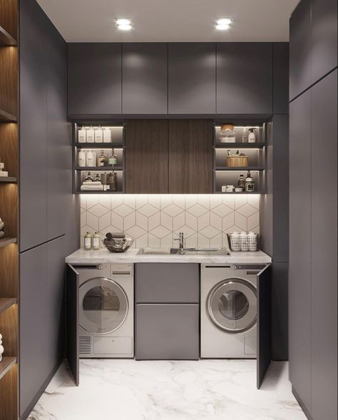 Utility Room Designs, Stylish Laundry Room, Modern Laundry, Dream Laundry Room, Kitchen Sink Design, Aesthetic House, Laundry Design, Laundry Room Renovation, Modern Laundry Rooms