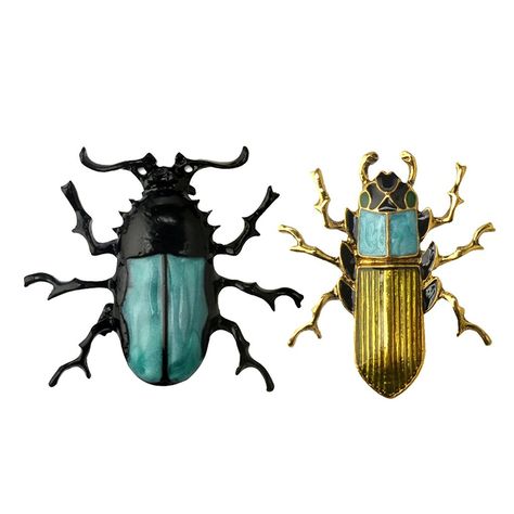 2 Pieces/Set Simulation Beetle Bug Insect Brooch Pin for Women Men Masquerade Costume Lapel Pin - CW187T4HZ9Q - Shop, Brooches & Pins #Brooches #Pins #Accessories #jewelry #designer Jewel Drawing, Bug Jewelry, Insect Brooch, Beetle Insect, Lapel Pins Mens, Masquerade Costumes, Beetle Bug, Halloween Pins, Unique Brooch