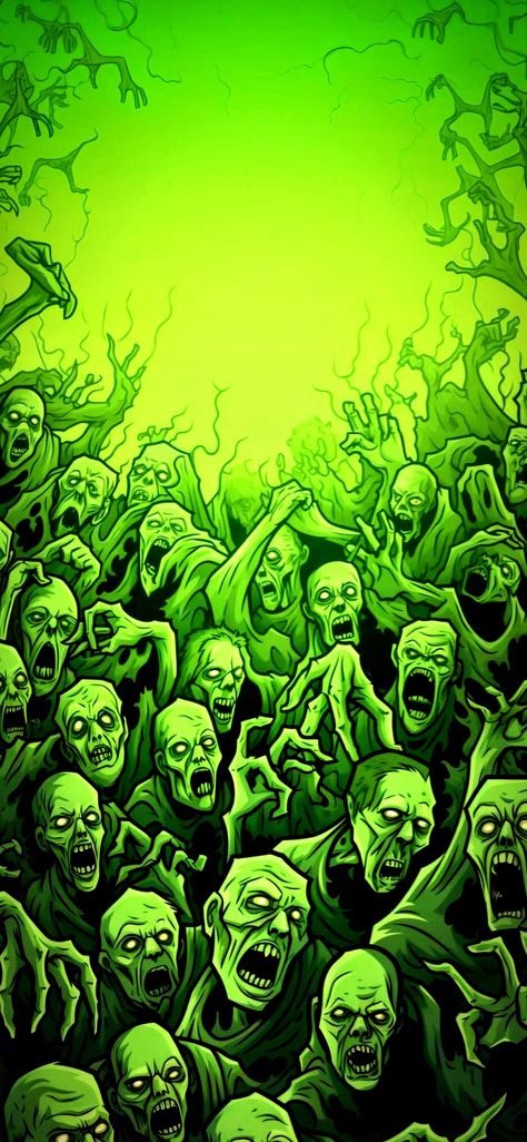 Funny Spooky Wallpaper, Halloween Back Drop For Pictures, Zombie Wallpaper Horror, Green Horror Wallpaper, Video Game Background Aesthetic, Zombie Wallpaper Aesthetic, Zombie Aesthetic Wallpaper, Haloween Wallpers Phone, Zombie Wallpaper Iphone