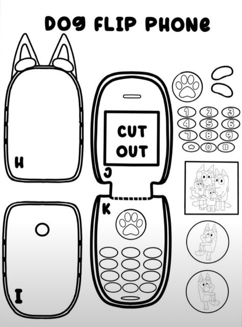 Phone Craft, Free Printable Paper Dolls, Phone Template, Hello Kitty Crafts, Paper Craft Ideas, Papercraft Printable, Fun Crafts To Do, Paper Doll Template, Flip Phone