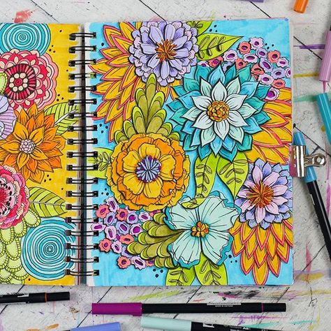 Megan Wells (@makewells) • Instagram photos and videos Floral Doodles, Floral Doodle, Brush Pens, Brush Pen, Source Of Inspiration, Flower Power, Things To Think About, Sketch Book, My Favorite