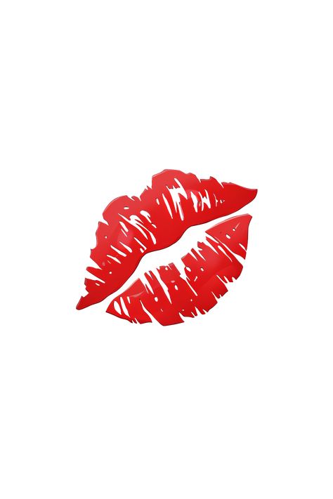 The 💋 Kiss Mark emoji appears as a bright red, full pair of lips with a slight curve to the right. The lips are slightly parted, as if in the middle of a kiss, and there is a small, white highlight on the top lip to give the appearance of shine. The overall shape of the emoji is round, with no visible outline or border. Kiss Drawings Outline, Muah Kiss Emoji, Png Emoji Stickers, Kiss Emoji Drawing, Iphone Imogies, New Emojis Iphone Ios, Kiss Mark Png, Ios Emoji Iphone, I Phone Emoji Stickers