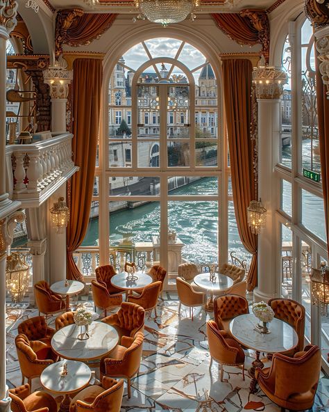 French Chateau Homes, Castle House Design, Modern Castle, Modern Cafe, Hotel Concept, Paris Luxury, Luxury Restaurant, La Seine, Restaurant Concept