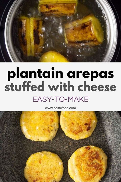 Caribbean Recipes, Arepas Recipe, Weekend Brunch Recipes, Oat Flour Recipes, Plantain Recipes, Trini Food, Ripe Plantain, Corn Flour, Latin Food