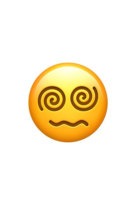 The emoji 😵‍💫 depicts a face with spiral eyes. The face has a pale complexion and a small, closed mouth. The eyes are large and round, with spirals in them that give the impression of dizziness or confusion. The eyebrows are raised and arched, adding to the expression of surprise or shock. The emoji is often used to convey a feeling of being overwhelmed or disoriented. Emoji Icons Faces, Emot Iphone, Emoji Legal, Confused Emoji, Emojis And Their Meanings, Yummy Emoji, Emoji Flower, Spiral Eyes, Iphone Png