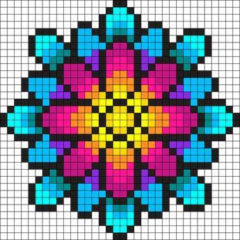 Printable Fuse Bead Patterns, Perler Art Pattern, Perler Patterns Trippy, Perler Beads Designs Pattern Pixel Art, Perler Bead Patterns Large, Square Perler Bead Patterns, Big Perler Beads, Perler Bookmark, Pixel Art Inspiration