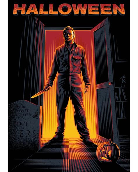 Michael Myers Poster, Halloween Movie Poster, Laurie Strode, Helloween Wallpaper, Halloween Film, Halloween Horror Movies, Horror Movie Icons, Horror Artwork, The Boogeyman