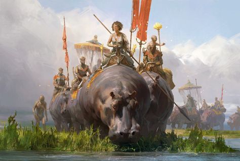 ArtStation - Repaint of 2 old practice, Tianhua Xu Heroic Fantasy, Unusual Animals, Art Et Illustration, Rpg Games, Creature Concept Art, Fantasy Concept Art, Fantasy Rpg, Creature Concept, 판타지 아트