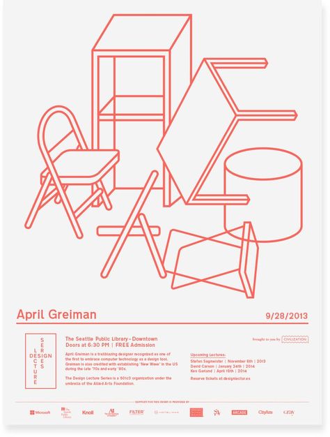 Project Outline Design Ideas, Outline Illustration Design, Outline Graphic Design, Chair Graphic Design, Monoline Illustration, April Greiman, Graphic Design Illustrator, Illustrator Poster, Illustration Exhibition