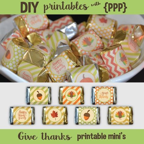 Thanksgiving Printable Mini Candy Wrappers | Thanksgiving Wikii Thanksgiving Candy Bar Wrappers, Nugget Wrappers, Thanksgiving Chocolates, Thanksgiving Candy, Thanksgiving Party Favors, Thanksgiving Gift Tags, Hershey Bar Wrappers, Thanksgiving Planner, Hershey Nugget