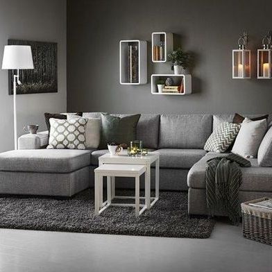 nice grey living room ideas Grey Living Room Ideas Color Schemes, U Couch, Dark Grey Couch Living Room, Gray Sofa Living, Living Room Colour Schemes, Dark Grey Living Room, Grey Walls Living Room, Gray Living Room Design, Grey Sofa Living Room