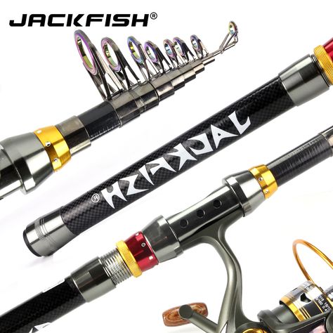 Cheap fishing pole, Buy Quality carbon fiber telescopic directly from China telescopic fishing rod Suppliers: JACKFISH  99% Carbon Fiber Telescopic Fishing Rod 1.8-3.6m Short Sea Rods Telescopic Fishing Rod Spinning Fishing Pole Accessories For Dogs, Fishing Hacks, Fish Model, Telescopic Fishing Rod, Buy Fish, Fishing Rod Holder, Beach Fishing, Sea Fishing, Rod And Reel