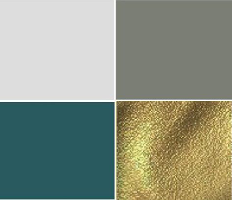 Color scheme for new office/guest room - Dark teal, charcoal gray, gold accents sub teeal for royal blue and add fuschia..jewel tones for library Colour Aesthetic, Deco Pastel, Teal Living Rooms, Teal Bedroom, Gold Living, Gold Living Room, Guest Room Office, Room Color Schemes, Bedroom Color Schemes