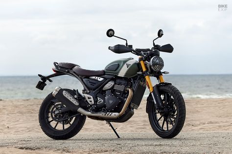 First Look: The new Triumph Scrambler 400 X and Speed 400 | Bike EXIF Bmw R Ninet Scrambler, Scrambler Icon, Ninet Scrambler, Desert Sled, Moto Scrambler, 17 Wheels, Triumph Scrambler, Bike Exif, Scrambler Motorcycle