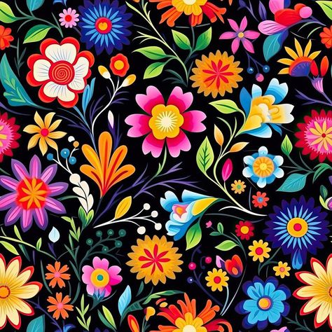 The Mexican Floral Fiesta Pattern 1 Fabric is a part of the Mexican Floral Fiesta Fabric Collection printed by Fun Sewing. Digitally Printed on 100% cotton and measures 43-45" wide. Fun Sewing prints are only available through ineedfabric.com, not sold in stores or anywhere else online. * Proudly Manufactured in Dickson, Tennessee USA! * * Even though we do our best to make certain that the colors in our fabric photographs are accurate, please be aware that your display screen may show small var Special Event Hair, Mexican Pattern, Art Supplies Bag, Flower Drawing Tutorials, Embroidery Blanks, Huichol Art, Mexican Designs, Mexican Decor, Digital Print Fabric