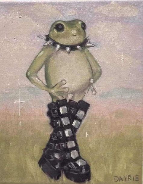 Frog Art, Cute Paintings, A Frog, Wow Art, Dessin Adorable, Cute Frogs, Cute Little Drawings, Sketchbook Art Inspiration, Funky Art