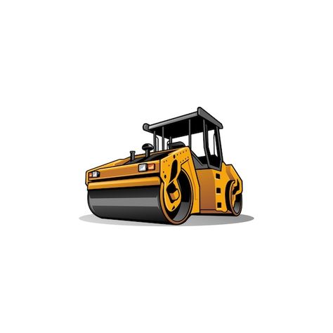 Compactor Machine, Cat Construction, Road Roller, Construction Logo Design, Art Concepts, Construction Theme, Road Construction, Construction Logo, Heavy Machinery