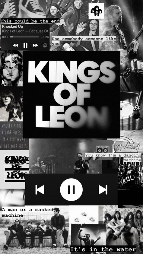 black & white Kings Of Leon Poster, Leon Wallpaper, Black And White Picture Wall, Kings Of Leon, Batman Wallpaper, Musica Rock, Music Taste, Rock Posters, Someone Like You