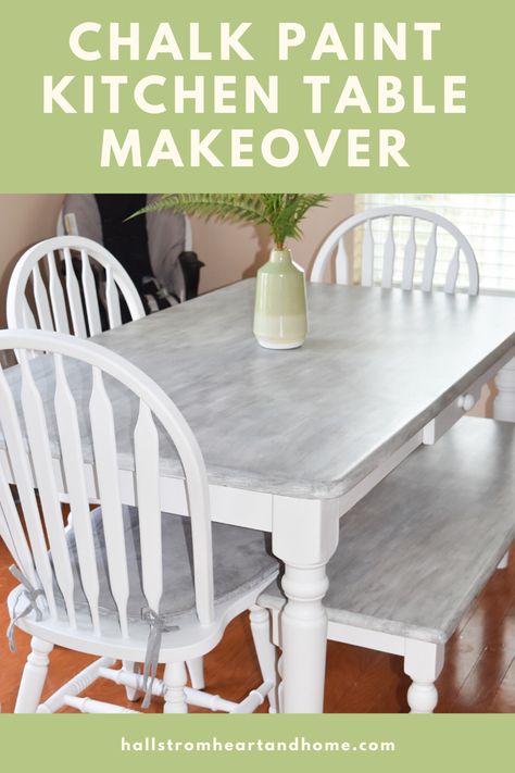 Chalk Paint Kitchen Table, Updating Furniture, Chalk Paint Table, Diy Esstisch, Refinished Table, Chalk Paint Kitchen, Painted Kitchen Tables, Dining Table Makeover, Diy Kitchen Table