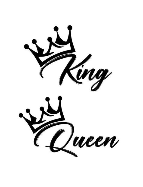 King And Queen Tattoo, King And Queen Pictures, King Queen Tattoo, Queen Crown Tattoo, King And Queen Crowns, All Png, Tato Henna, Crown Tattoo Design, King Tattoos