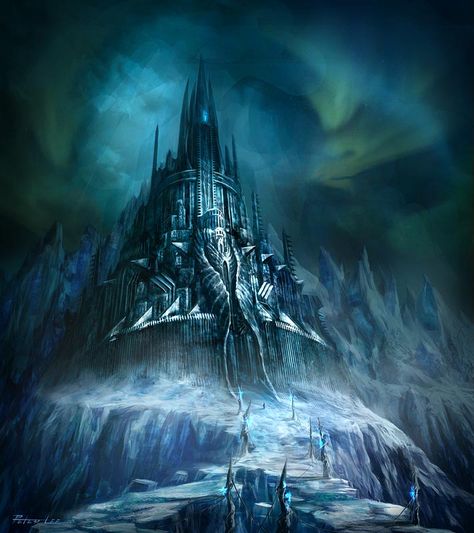 Icey cold World Of Warcraft 3, Lich King, Warcraft Art, Heroes Of The Storm, Ice Castles, Fantasy Posters, Fantasy City, Fantasy Castle, Fantasy Places