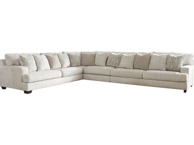 If you love the idea of contemporary style that's ultra warm and inviting, this 4-piece sectional is casual refinement you'll love living with. Ashley Rawcliffe Sectional, Rawcliffe Sectional, Sectional With Ottoman, L Shaped Couch, Family Furniture, White Upholstery, Ashley Furniture Homestore, 3 Piece Sectional, Furniture Finishes