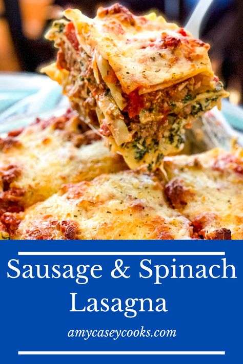 Sausage And Mash Lasagna, Sausage And Spinach Lasagna Recipe, Italian Sausage Lasagna Recipe Ricotta, Lasagna With Ricotta And Spinach, Lasagna Recipe Sausage, Lasagna Recipe With Vegetables And Meat, Pesto Sausage Lasagna, Pesto And Sausage Lasagna, Lasagna With Spinach And Meat