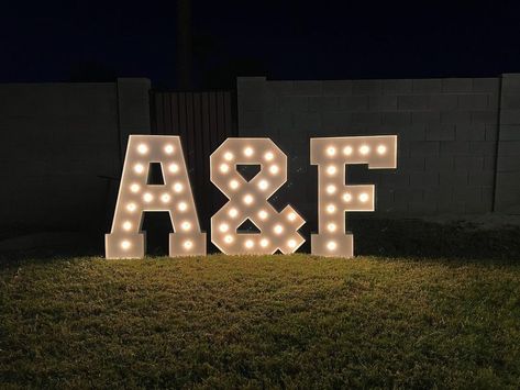 BIG Letters AZ on Instagram: “👰🏻‍♀️🤍🤵🏻‍♂️🍾” Rose Gold Quinceanera, Big Letters, Light Letters, Wall Lights, Wedding Ideas, Rose Gold, Lighting, Wall, Gold