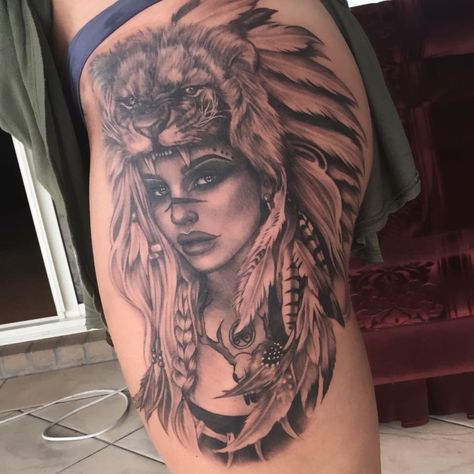 Cherokee Indian Tattoos For Women, Wakanda Tattoo, Indian Tattoos For Women, Cherokee Indian Tattoos, Indian Women Tattoo, Cherokee Tattoos, Indian Girl Tattoos, Indian Tattoo Design, Headdress Tattoo