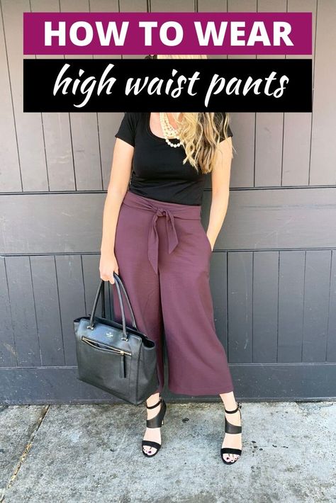 How To Wear High Waisted Pants, High Waist Pants Outfit, Waist Pants Outfit, Work Appropriate Outfits, Cropped Outfits, Pants Outfit Work, Pants Trend, High Waisted Pants Outfit, Teaching Outfits