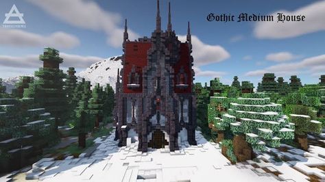 Minecraft Wings Build, Vampire Castle Minecraft, Deep Slate Castle Minecraft, Goth House Minecraft, Minecraft Vampire House, Minecraft Gothic Castle, Vampire Minecraft, Dark Minecraft Builds, Goth Minecraft House