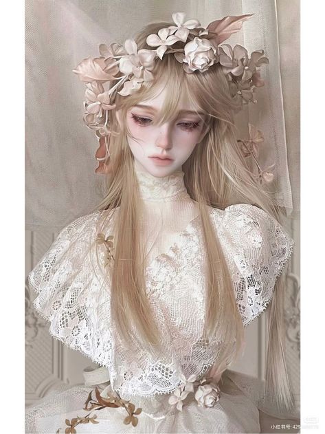 Blonde Bjd Doll, Bjd Dolls Aesthetic, Doll Poses Reference, Doll Oc, Doll Aesthetic, Fantasy Art Dolls, Halloween Hair, Anime Dolls, Anime Hair