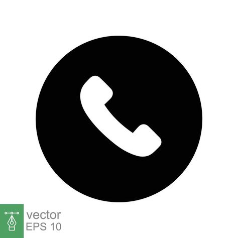 Call phone icon. Simple flat style. Phone in circle, telephone, handset, communication concept. Black silhouette, solid, glyph symbol. Vector illustration isolated on white background. EPS 10. Glyphs Symbols, Allu Arjun Hairstyle, Allu Arjun, Black Silhouette, Phone Icon, Flat Style, Glyphs, Fashion Flats, Vector Art